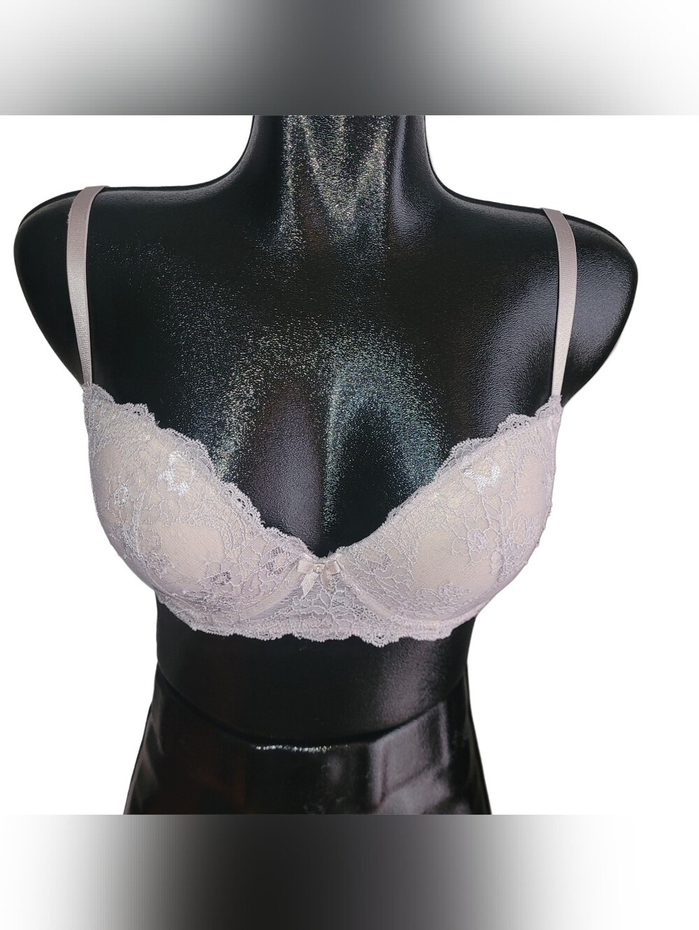 Betsy Johnson Grey Lace Push-Up Bra Size 34D
